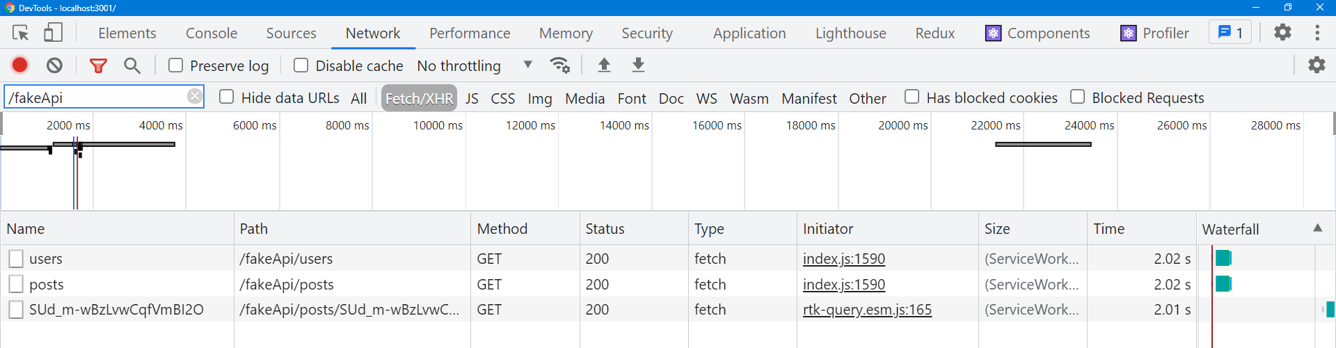 RTK Query network requests